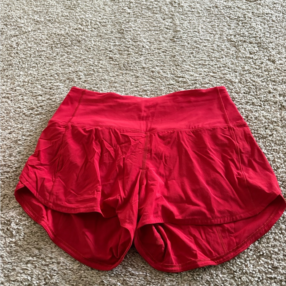 Lululemon Athletica Red Athletic Shorts